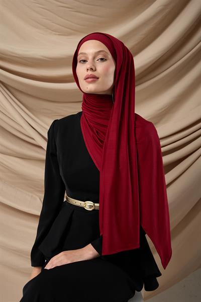 Premium Penye Şal 65002-06 Bordo