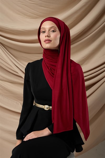Premium Penye Şal 65002-06 Bordo