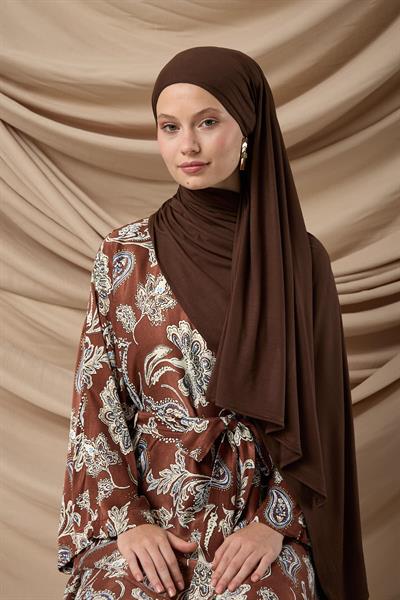 Premium Penye Şal 65002-08 Kahverengi