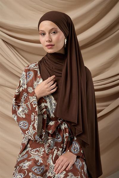 Premium Penye Şal 65002-08 Kahverengi