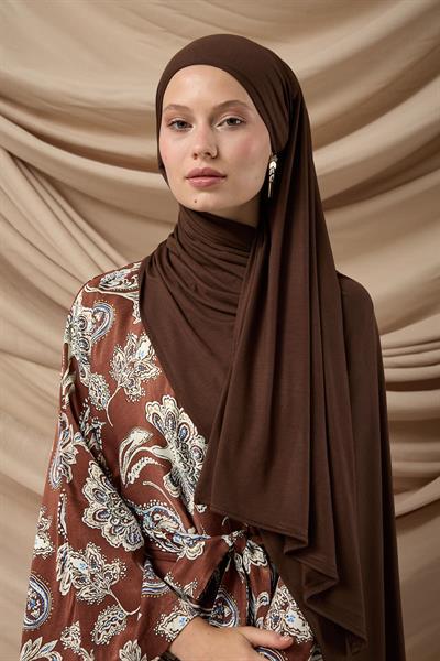 Premium Penye Şal 65002-08 Kahverengi