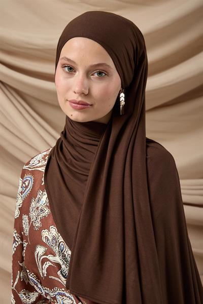 Premium Penye Şal 65002-08 Kahverengi