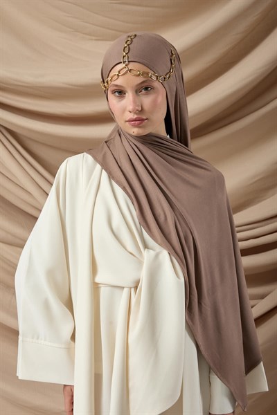 Premium Penye Şal 65002-09 Koyu Vizon