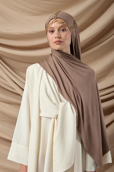 Premium Penye Şal 65002-09 Koyu Vizon