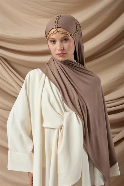 Premium Penye Şal 65002-09 Koyu Vizon