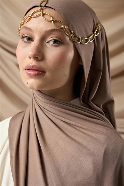 Premium Penye Şal 65002-09 Koyu Vizon