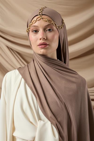 Premium Penye Şal 65002-09 Koyu Vizon