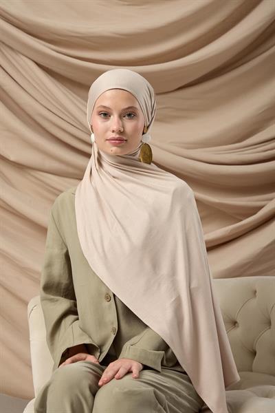 Premium Penye Şal 65002-10 Açık Vizon