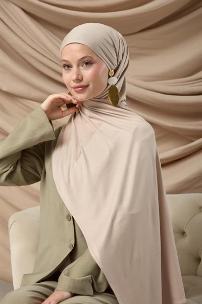 Premium Penye Şal 65002-10 Açık Vizon