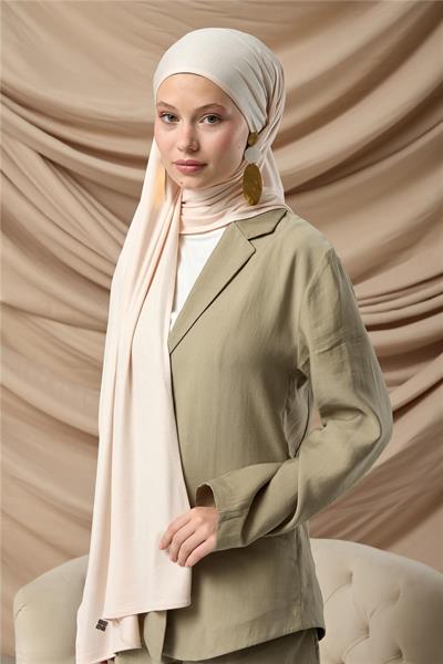 Premium Penye Şal 65002-12 Açık Bej