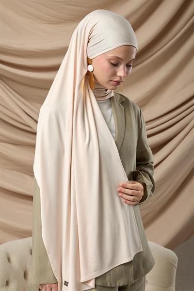 Premium Penye Şal 65002-12 Açık Bej