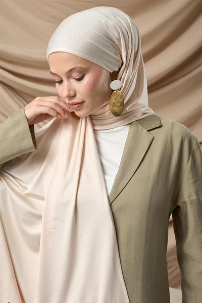 Premium Penye Şal 65002-12 Açık Bej