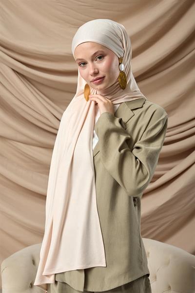 Premium Penye Şal 65002-12 Açık Bej