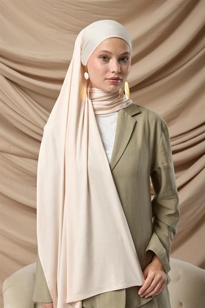 Premium Penye Şal 65002-12 Açık Bej