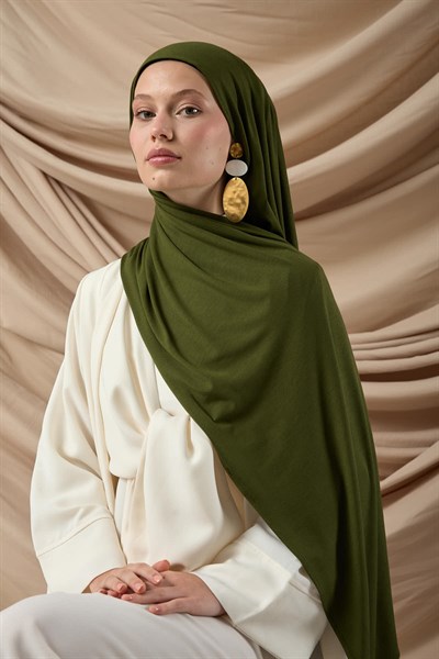 Premium Penye Şal 65002-26 Haki