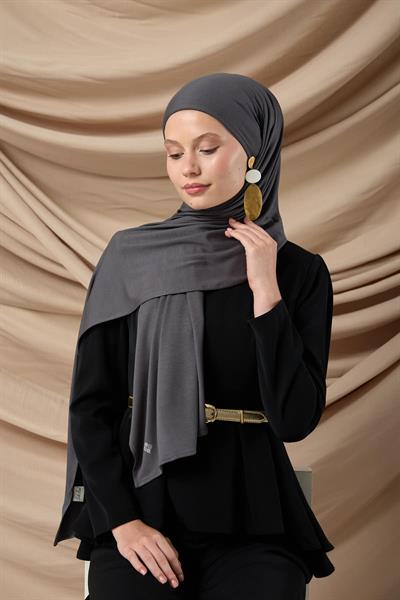 Premium Penye Şal 65002-27 Koyu Gri
