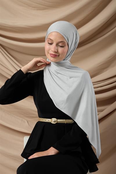 Premium Penye Şal 65002-28 Açık Gri
