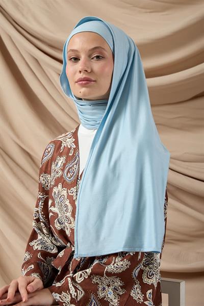 Premium Penye Şal 65002-31 Açık Bebe Mavi