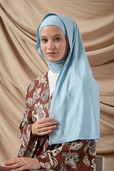 Premium Penye Şal 65002-31 Açık Bebe Mavi