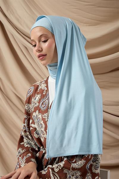 Premium Penye Şal 65002-31 Açık Bebe Mavi