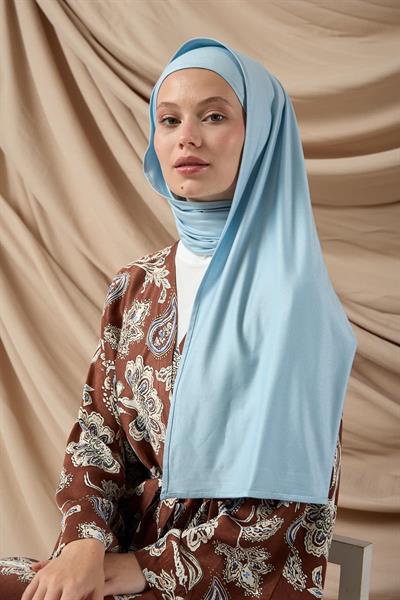 Premium Penye Şal 65002-31 Açık Bebe Mavi