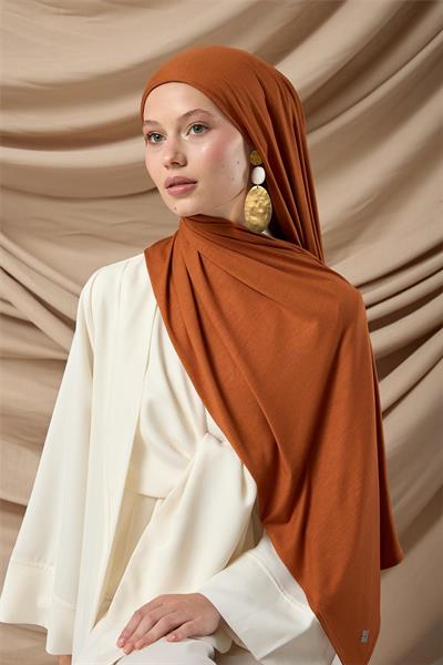 Premium Penye Şal 65002-32 Kiremit