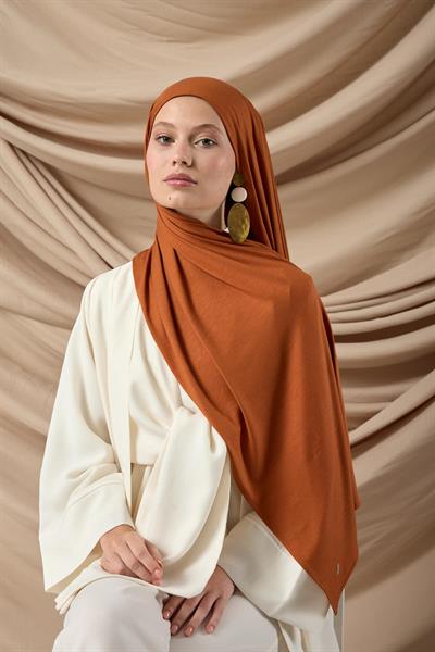 Premium Penye Şal 65002-32 Kiremit