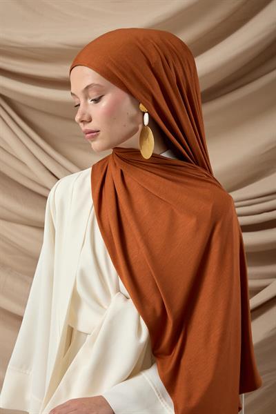 Premium Penye Şal 65002-32 Kiremit