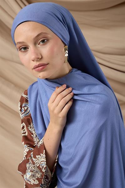 Premium Penye Şal 65002-42 Kot Mavi