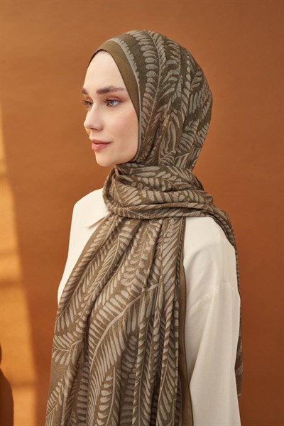 Riva Şal Tencel Boston Fern Kahverengi