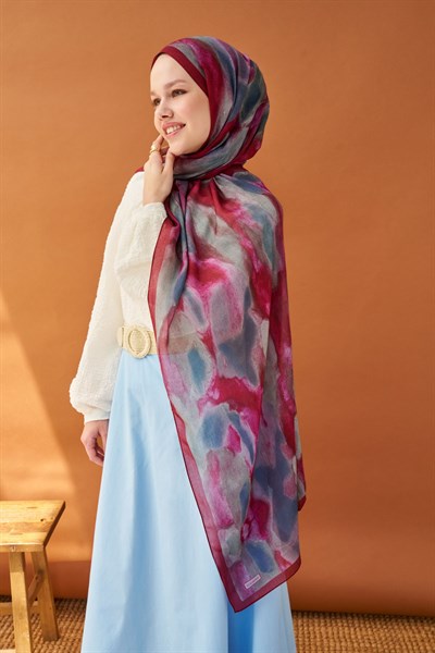Riva Şal Tencel Cloud Bordo