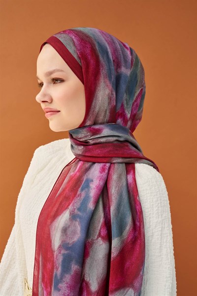 Riva Şal Tencel Cloud Bordo