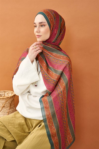 Riva Şal Tencel Ethnic Way Fuşya