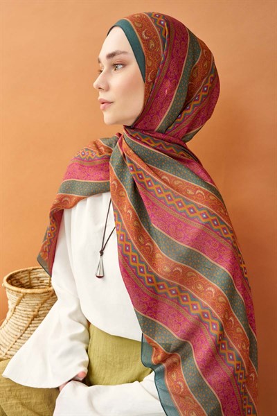 Riva Şal Tencel Ethnic Way Fuşya