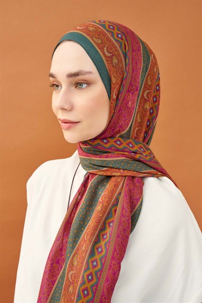 Riva Şal Tencel Ethnic Way Fuşya