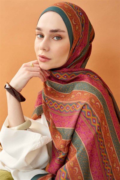Riva Şal Tencel Ethnic Way Fuşya