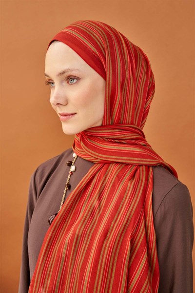 Riva Şal Tencel Line Turuncu