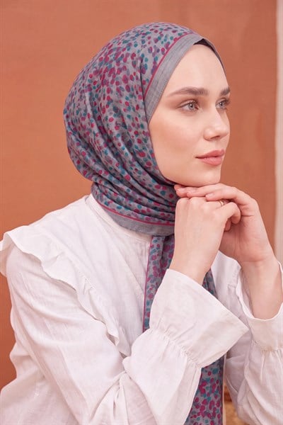Riva Şal Tencel Secret Garden Gümüş