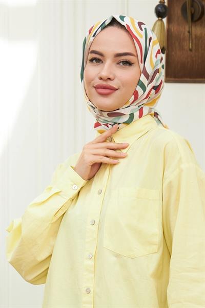 Sarmal Pamuk Viskon Şal Beyaz