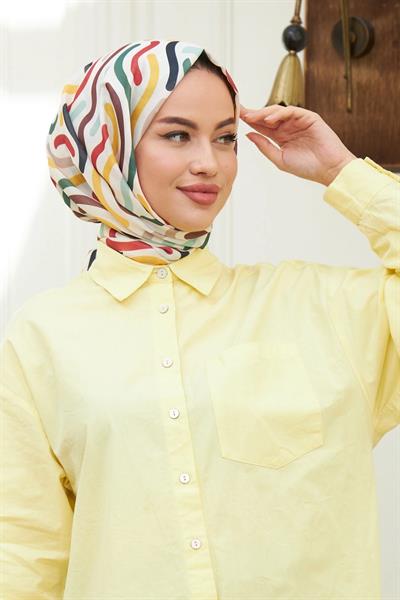 Sarmal Pamuk Viskon Şal Beyaz