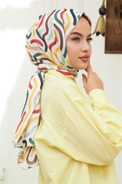 Sarmal Pamuk Viskon Şal Beyaz