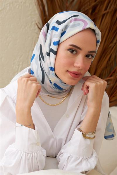 Sarmal Pamuk Viskon Şal Buz Mavi