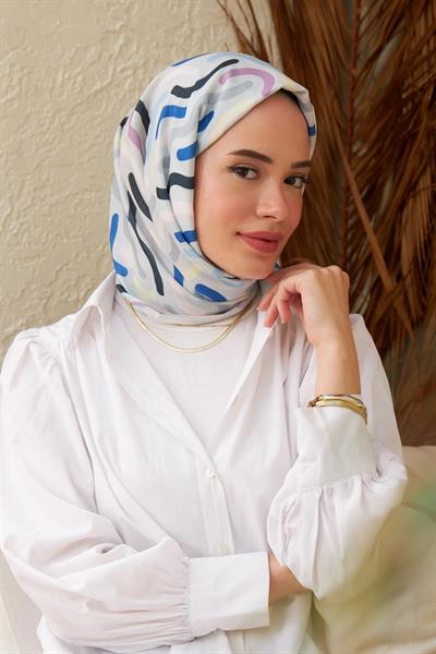 Sarmal Pamuk Viskon Şal Buz Mavi