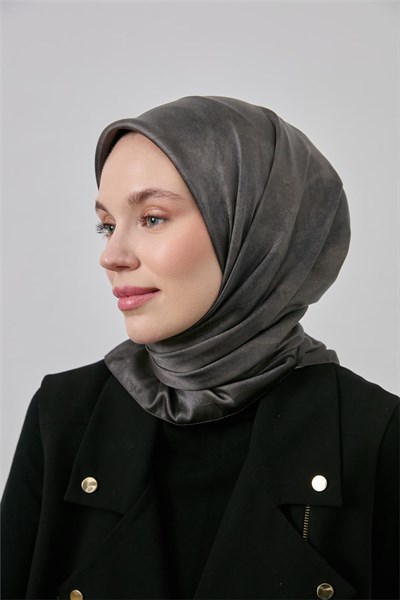 Shiny Dokulu Eşarp Füme Etnik Geçişli Parlak Su Tutmaz 90X90