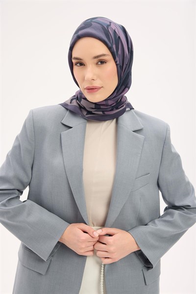 Arve Eşarp Lina Koyu Leylak 90x90