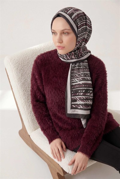 Şerit Desen Pudra 75X195 Soft Şal