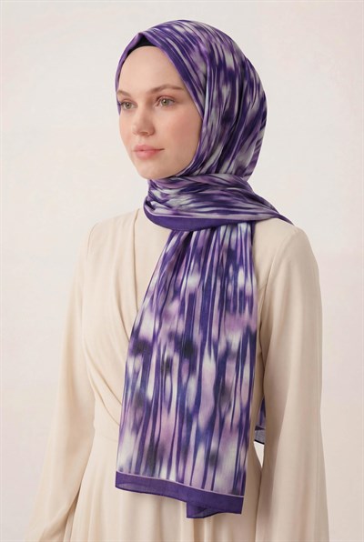 Su Yolu Desen Mor 75X195 Soft Şal