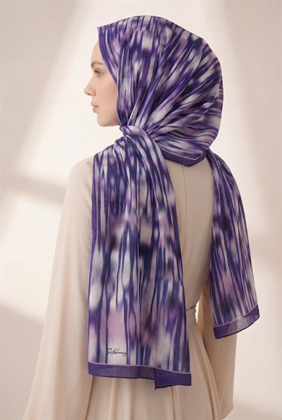 Su Yolu Desen Mor 75X195 Soft Şal