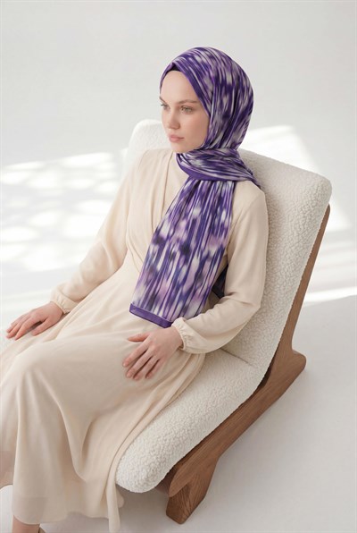 Su Yolu Desen Mor 75X195 Soft Şal