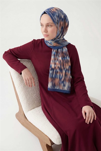 Su Yolu Desen Somon 75X195 Soft Şal